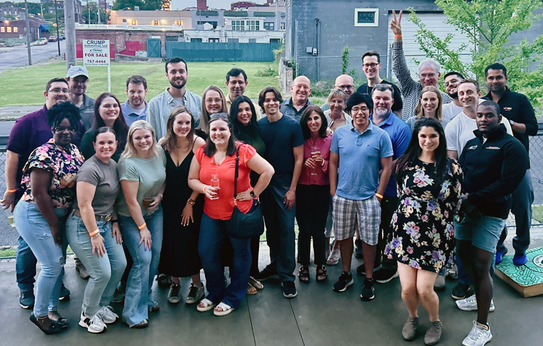 Faculty and residents in an outside setting