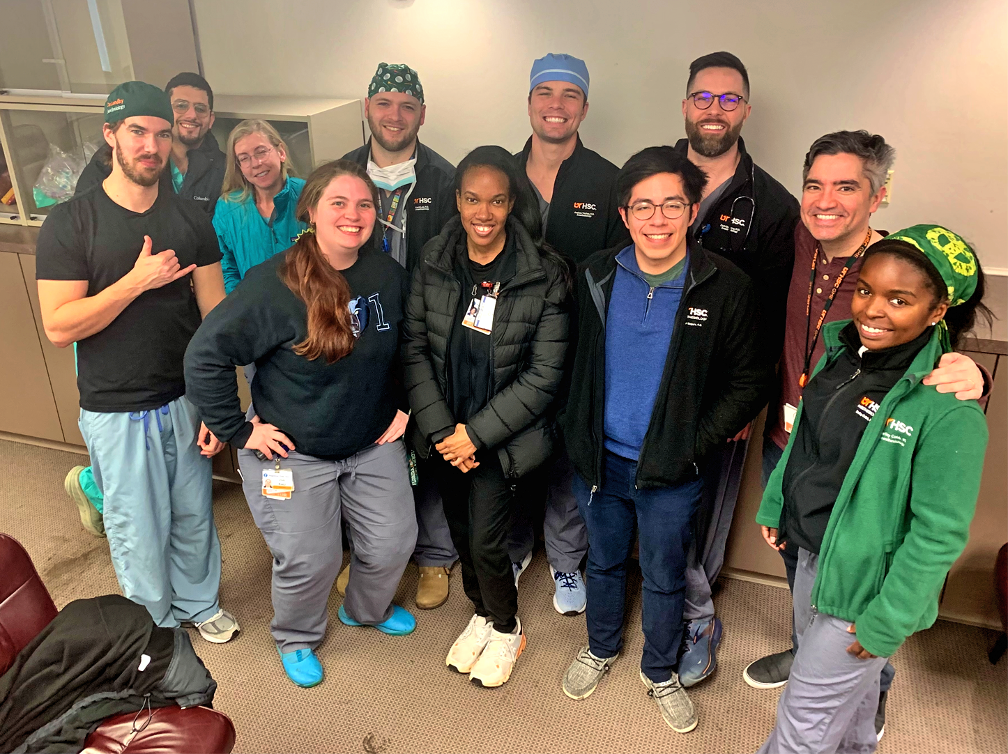 Residents gathered in a room