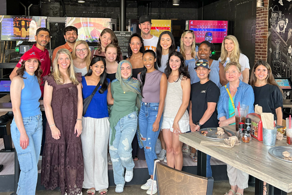Residents inside a restaurant