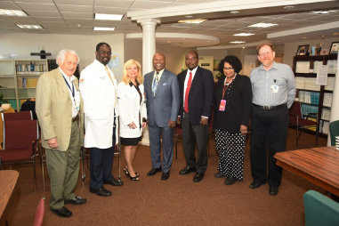 Pictured:   L to R: Dr. Murray Heimberg, Dr. Ayotunde Dokun, Dr. Frankie Stentz, Dr. James Gavin,  Dr. Samuel Dagogo-Jack, Dr. Beverly Williams-Cleaves and Dr. Ivan Gerling