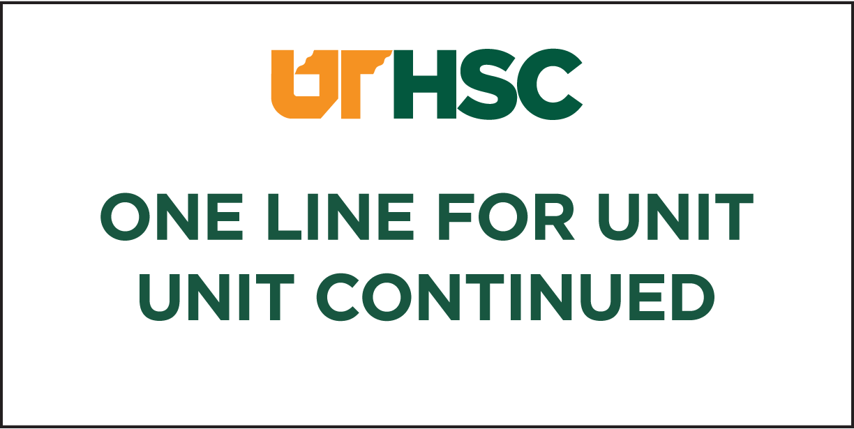 Example of a Department / Conference Room Sign with a two lines for unit.