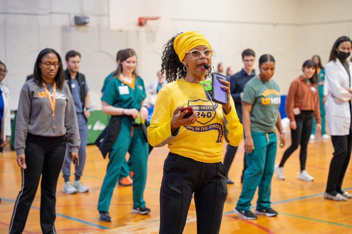 Line dancing at the 2023 Health Fair