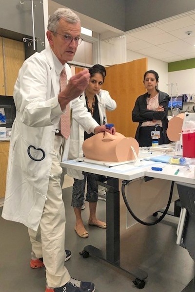 Dr. Weir and fellows at the bone simulation session