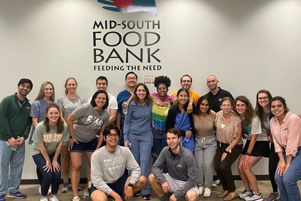 Group photo of residents at the Mid-South Food Bank