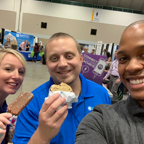 Residents eating ice cream