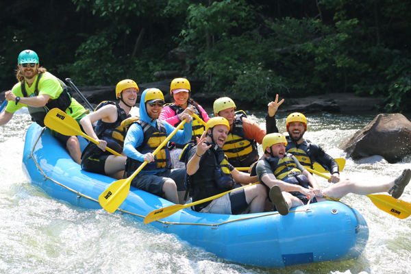 residents white water rafting