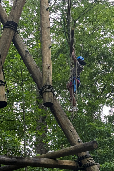 residents on the ropes course