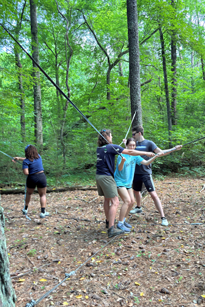 Resident in an outdoor training exercise