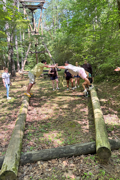 Resident in an outdoor training exercise
