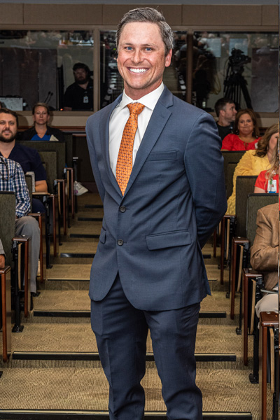 Resident in graduation audience aisle