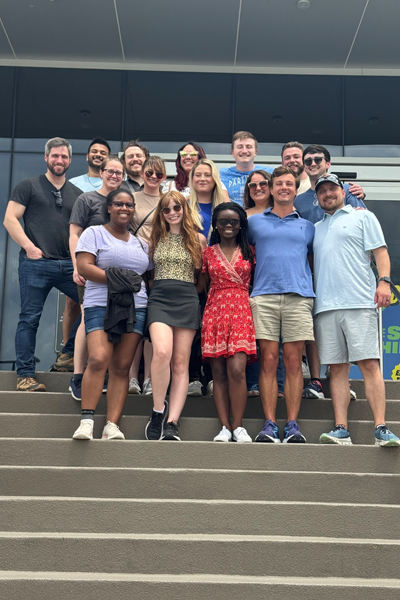 Residents in front of TopGolf