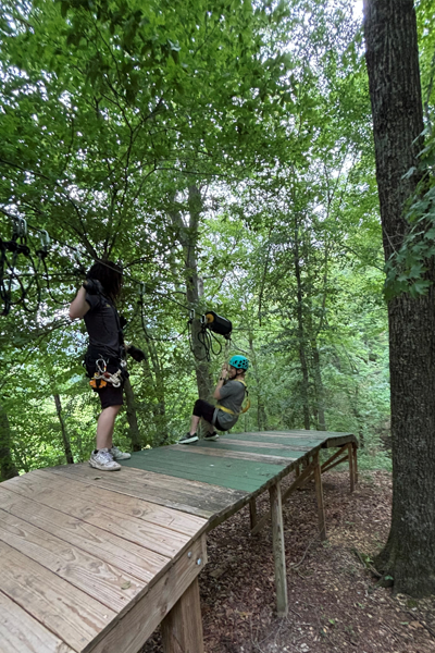 Resident ziplining