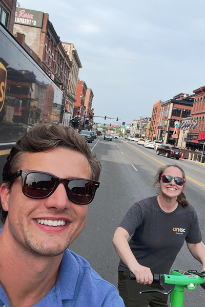 Residents biking in downtown Nashville