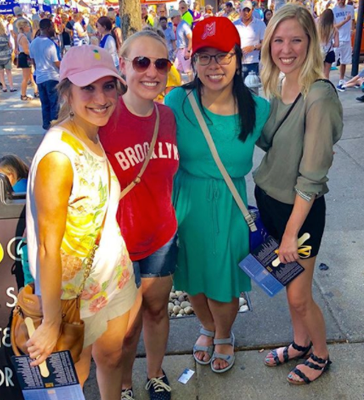 Female residents at a festival