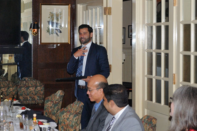 Speaker addressing the table