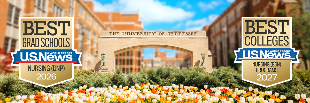 futurestudentsoct26 picture of the ut arch with bsn and dnp ranking badges