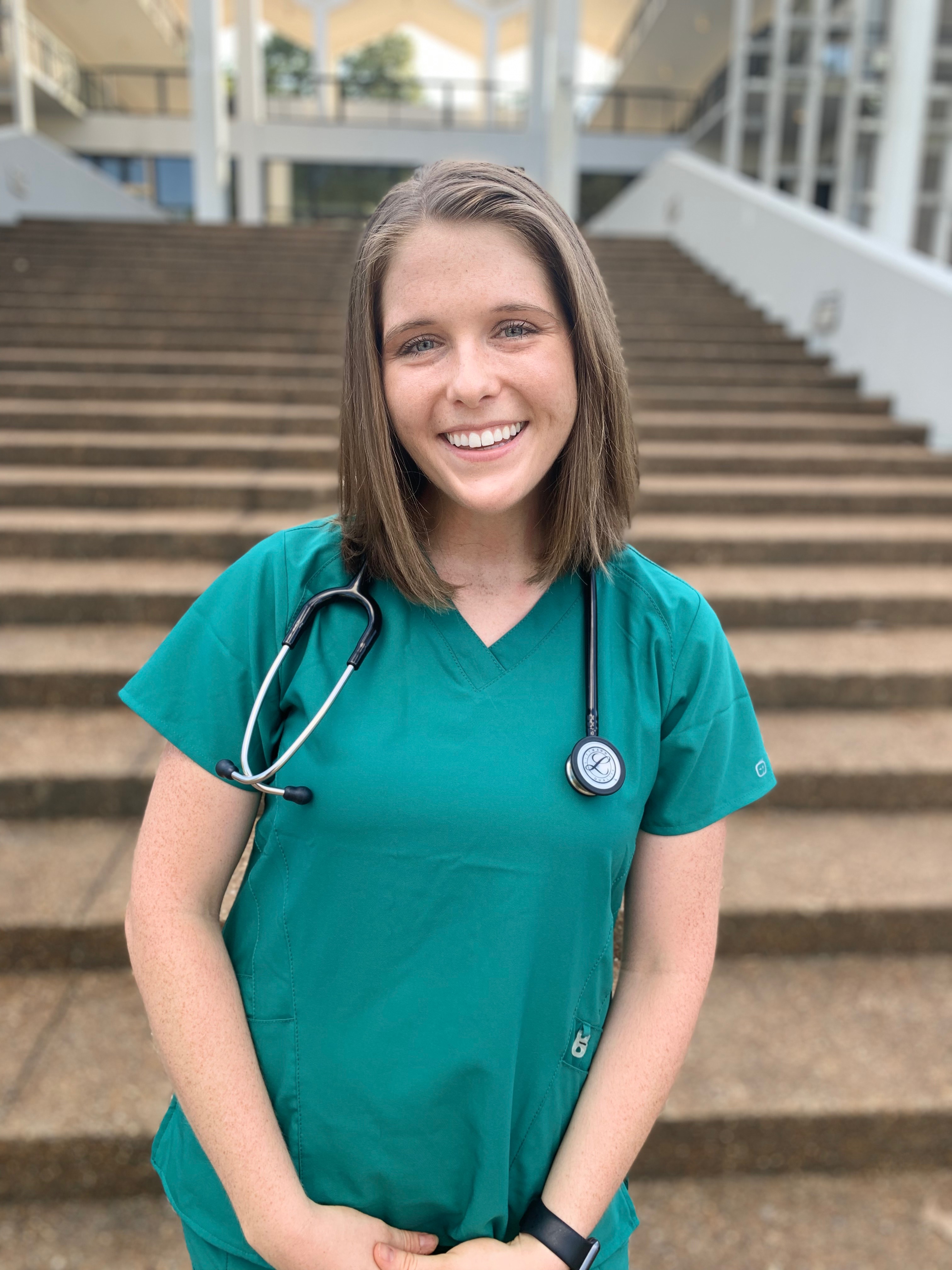 Girl wearing scrubs