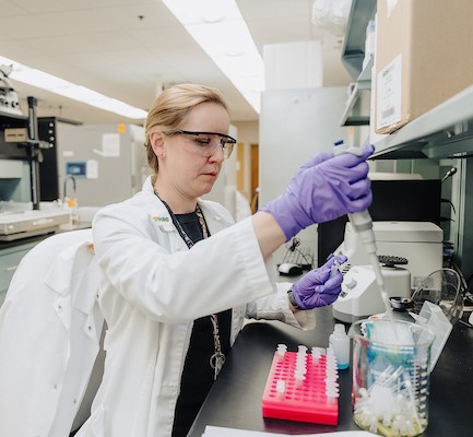 woman in lab