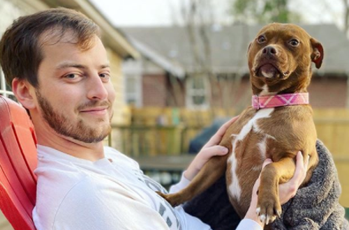 Resident with his dog