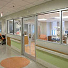 Inside hallway of Le Bonheur NICU