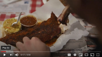 Memphis ribs from the Rendezvous