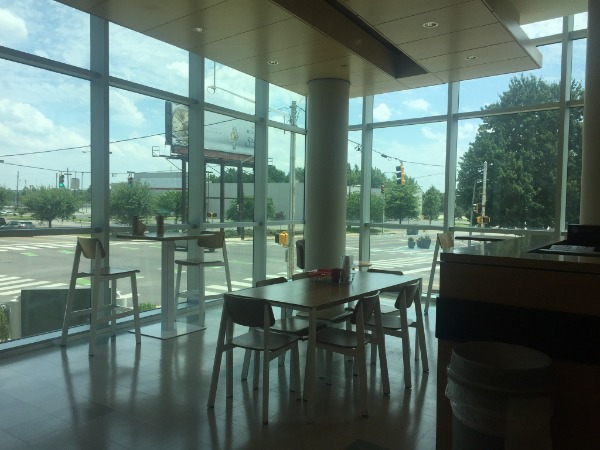 Common meeting-dinning area facing the corner of Union Avenue and S. Manassas Street.