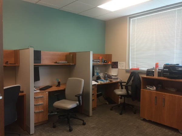 High-speed internet-connected desks for fellows (six cubicles per room).