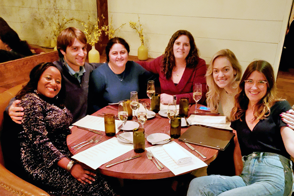 Group of residents at a dinner table