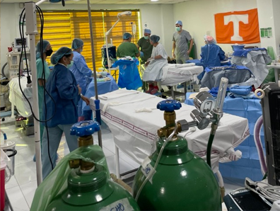 Surgical team in operating room